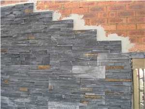 Charcoal Rust Ledger Panel, Split Face Slate Cultured Stone for Wall Cladding