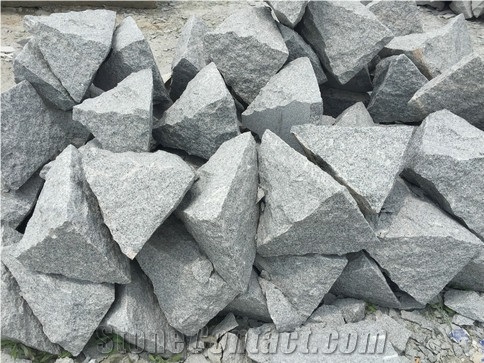 G603 Granite Triangle Cube Stone,Natural Split Cobble Stone