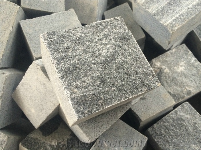 G654 Dark Grey Split Face Cobble Stone,Cube Stone