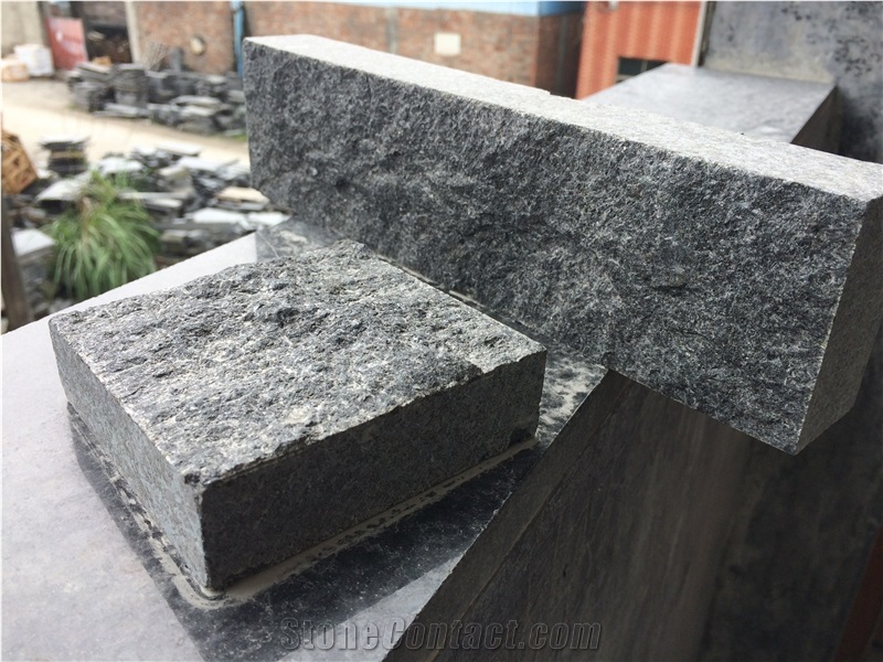 G684 Black Basalt Cobblestone,All Side Natural Split Cube Stone