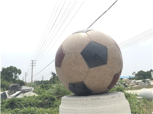 Granite Football Polished Soccer Ball Garden Decor