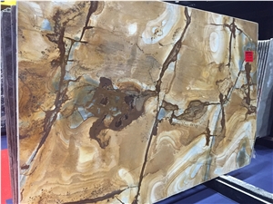 Stone Wood Quartzite Slabs & Tiles, Brazil Yellow Quartzite