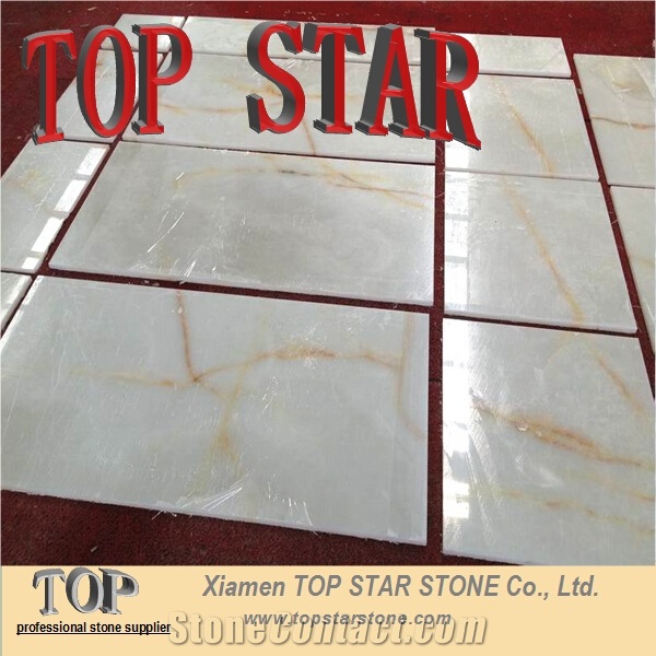 Iran Golden White Onyx Marble Price 30x60 for Floor Tile White Snow Onyx Tile & Slab