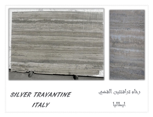 Silver Travertine Tiles & Slabs, Grey Polished Travertine Floor Tiles, Wall Tiles