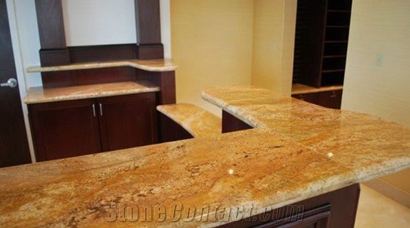 Imperial Gold Dust Granite L Shape Kitchen Tops New Imperial Gold