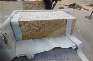India Imperial Gold Bench Tops, Imperial Gold Dust Granite Kitchen Tops with Laminated Edges,New Imperial Gold Kitchen Bar Top, All Edges Bullnose,Imperial Gold Granite Island Tops with Half-Bullnose