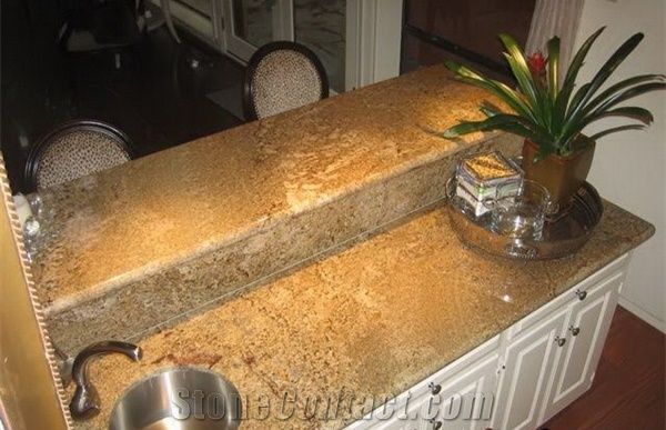 India Imperial Gold Bench Tops Imperial Gold Dust Granite Kitchen