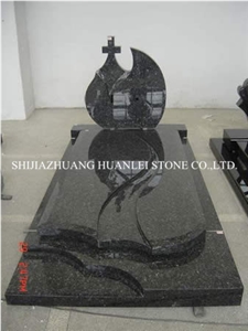 China Impala Black Granite Monument & Tombstone, Cross Gravestone,Poland Style Monument ,Memorial