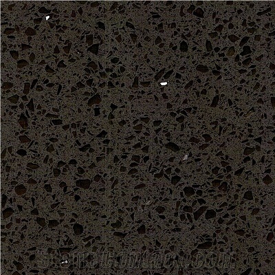 Sparkle Black Surface Quartz Stone Slabs Tiles /Engineered Stone