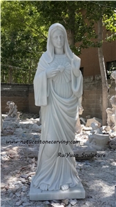 Mary Religious Statues, Nikisiani White Marble Statues