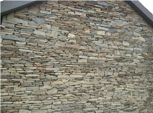 China Natural Slate Cultured Stone Wall Clading Rust Slate Random Shape Wall Clading