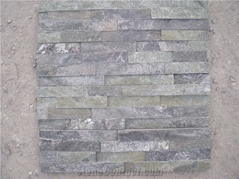 White Quartzite Cultured Stone Black Quartzite Cultured Stone Wall Clading