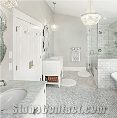 Bianco Carrara Marble Bath Countertops, White Marble Counter Tops