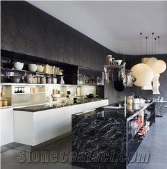Nero Marquina Marble Kitchen Countertops, Black Marble Counter Tops, Table Tops
