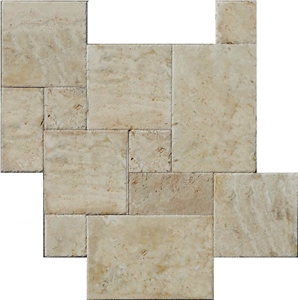 Chinese Beige Travertine Tiles & Slab and French Patterns