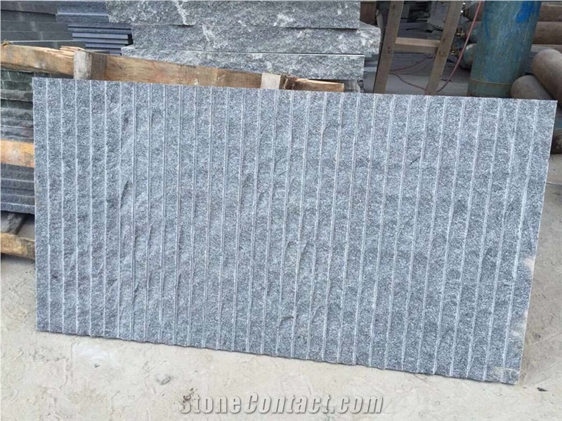 Rough Dark Grey G654 Granite Tiles Waterflow