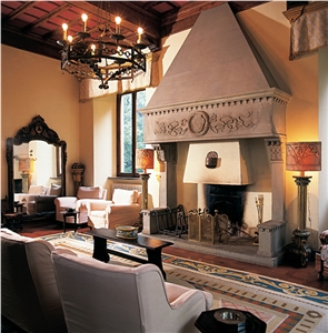 Pietra Serena sandstone fireplace, grey sandstone fireplace 