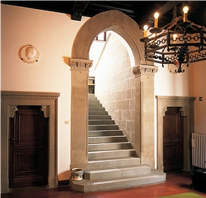 Pietra Serena sandstone stairs & steps, grey sandstone stair risers
