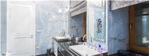 Iceberg Blue Marble Bath Design, Blue Marble Walling Tiles