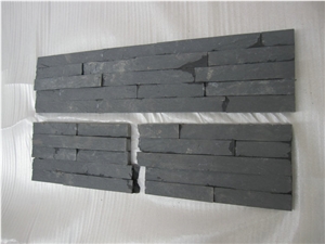 China Black Slate Stacked Stone,Cultured Stone,Ledge Stone for Wall Cladding Stone