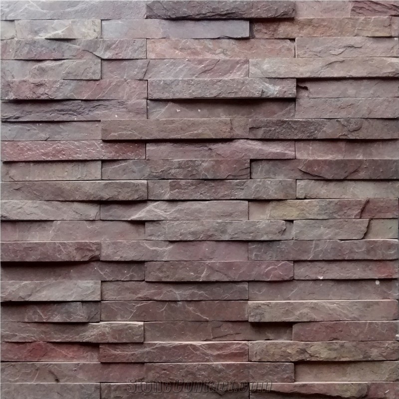 Jak Black Slate Ledgestone Stone Panel, Stacked Stones Wall Cladding
