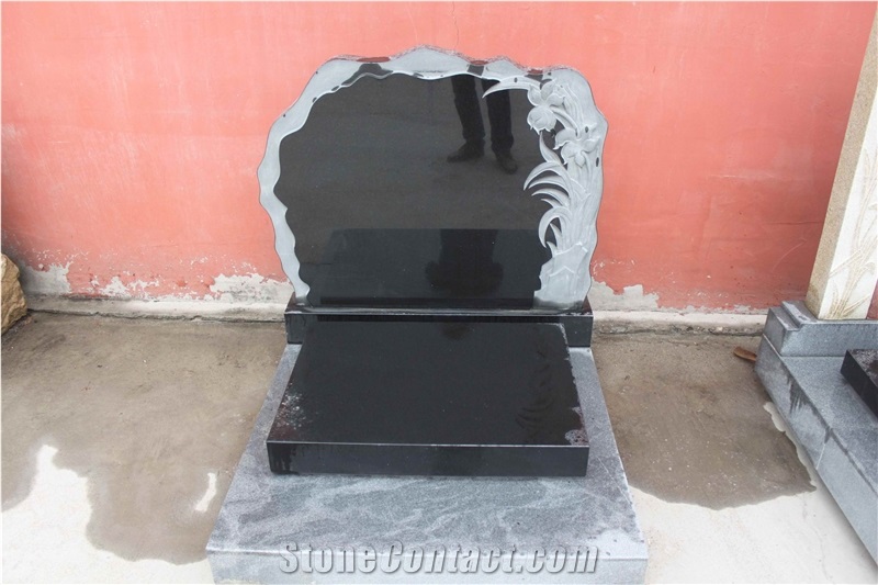 Shanxi Black Granite India Red Granite G603 Light Gry Granite Tombstones Carving Flower Headstone