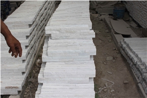 Snow White Marble Cultured Stone Panel for Wall Cladding