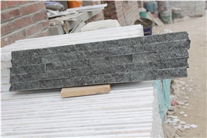 Yixian Black Granite Chips Cultured Stone Feature Wall Cladding Stone Veneer