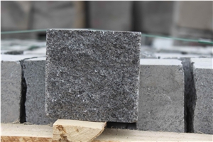 Yixian Black Granite Zijing Dark Granite Cube Stone, Cobble Stones, Competitive Prices