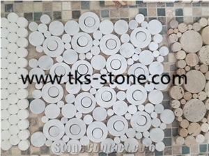 Carrara White Marble Mosaic,Dynasty Oriental White Marble Tiles, Bianco Carrara White Marble Mosaic for Interior Decoration,Polished Mosaic Pattern and Tiles