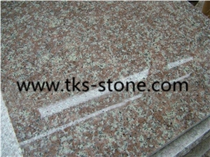 China G687 Granite,Peach Purse Granite,Peach Blossom Red Granite Tiles,Polished Granite Stairs