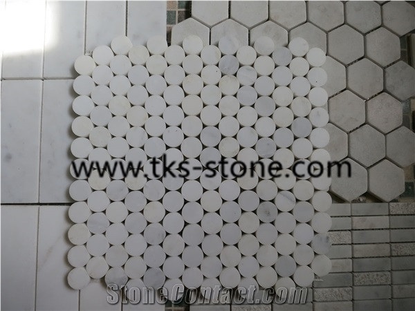 Eastern White Marble,Oriental White Marble ,Dynasty White Hexagon Mosaic ,China White Marble Mosaic Tiles and Pattern for Wall & Floor Covering