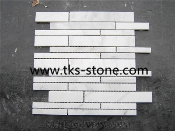 Italy White Marble Mosaic,Bianco Carrara White Marble Mosaic Tile for Wall & Floor Covering