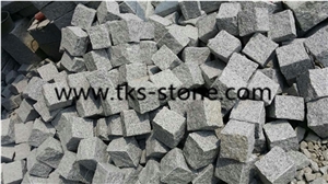 Stone Paving,Cube Stone,Small Blocks,Cobble Stone,China G603 Granite,Ice Crystal Granite,Bacuo White Granite