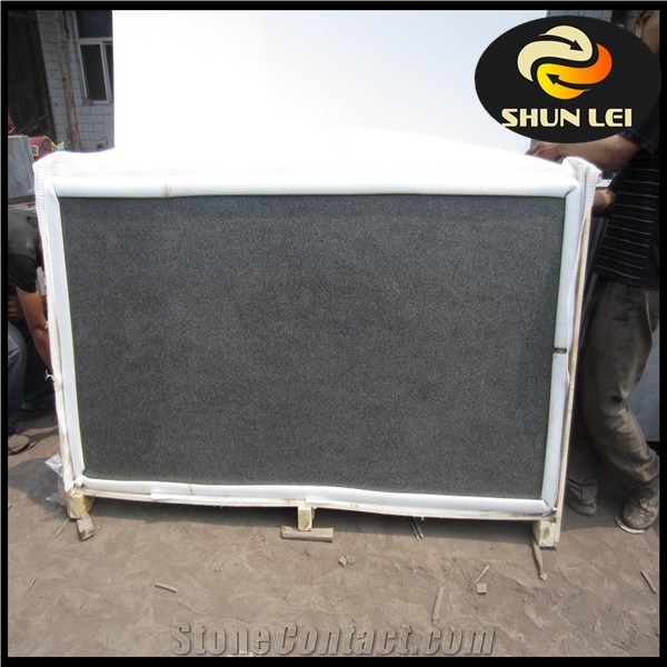 60x60x3cm China Black Flamed Granite Tile & Slab, Hebei Black Granite Flamed Stone