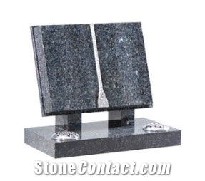 Book Shape Tombstone Black Granite Polished Surface