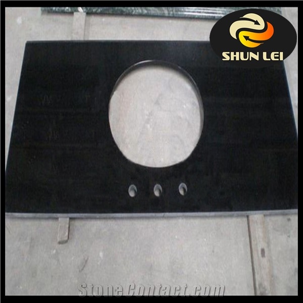 China Black Granite Vanity Top, Hebei Black Granite for Vanity Top