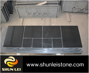 Eight Pieces Black Granite Jointed Fireplace