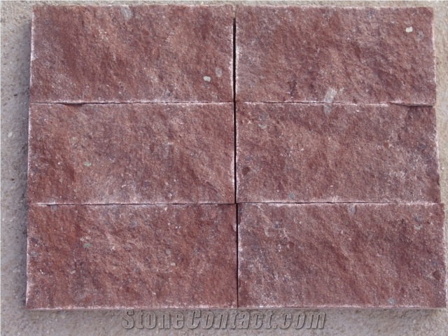 Fujian Red Granite Bush Hammered Cube Stone & Pavers