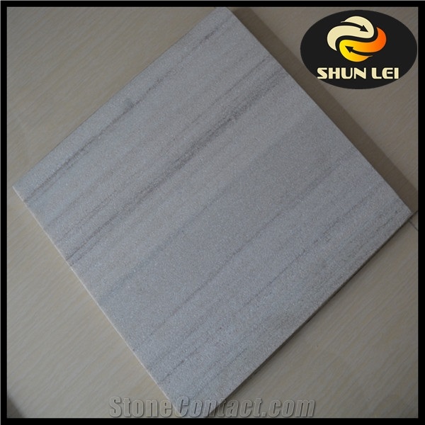 Sandblast Crystal Wood Grain Marble Tile, White Marble Tile