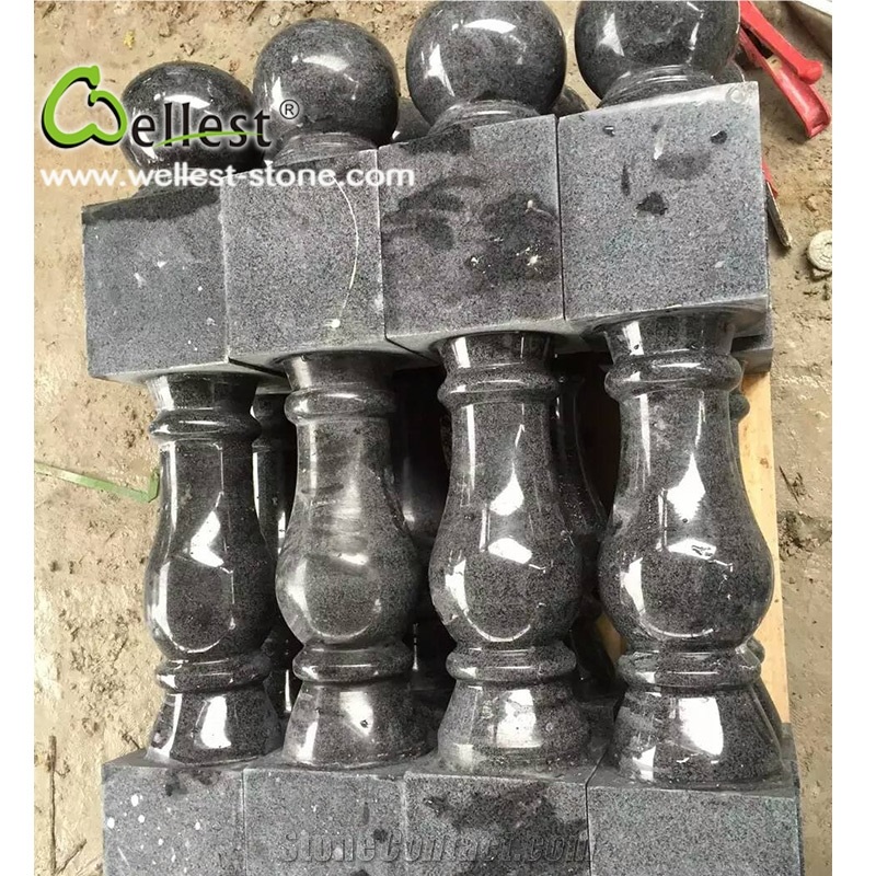 China Factory Hot Selling Natural Black Polished Granite Balustrades for Hotel