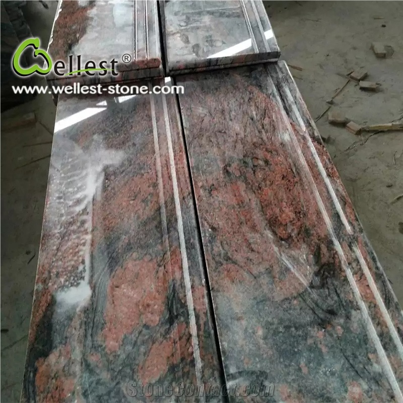 Factory Manufacture Natural Anti-Slip China Multi Red Granite Stair Treads for Indoor