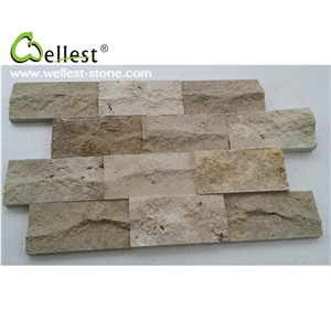 High Quality Beige Color Natural Travertine Mushroom Wall Tiles for Outdoor Decoration