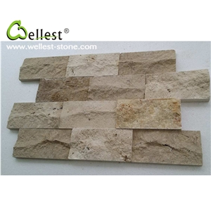 High Quality Beige Color Natural Travertine Mushroom Wall Tiles for Outdoor Decoration