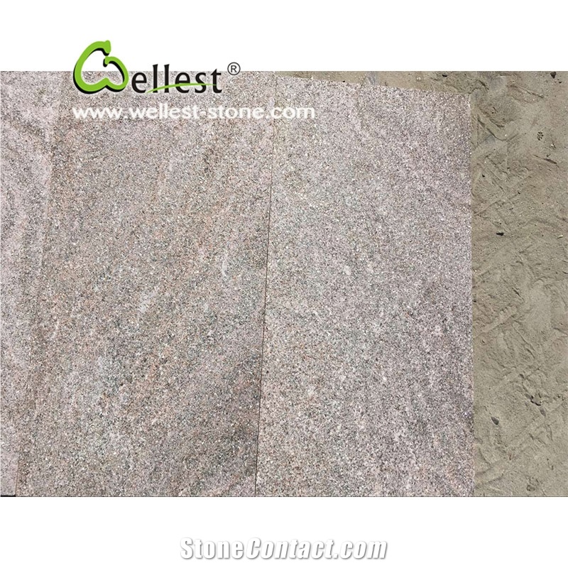 Hot Sale Natural Quartzite Tile,Flamed Pink and Grey Quartzite Floor Tiles