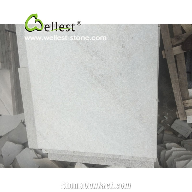 Super White Quartzite Flamed Surface Tile & Slab
