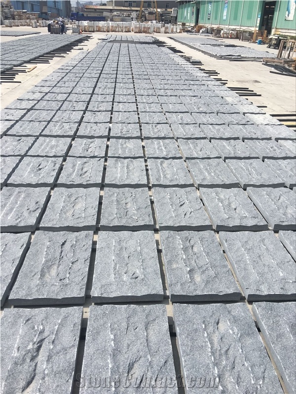 A Quality G654 Sesame Grey Granite Split Face Cube Stone/Cobblestone Pavers for Outside Exterior Stone Stepping Paverments/Paving Sets