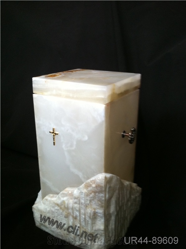 Handcrafted Onyx Funeral Urns I, Mono Green Onyx Urns