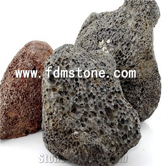 Black Lava Stone For Garden And BBQ Pebble Stone