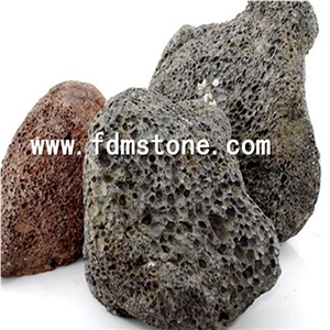 Black and Red Lava Stone for Envirment Basalt Gravel,Steak Grill Lava Stone, Spa Stone,Barbecue Lava Stone Garden Rock,Red Pumice Stone for Cooking